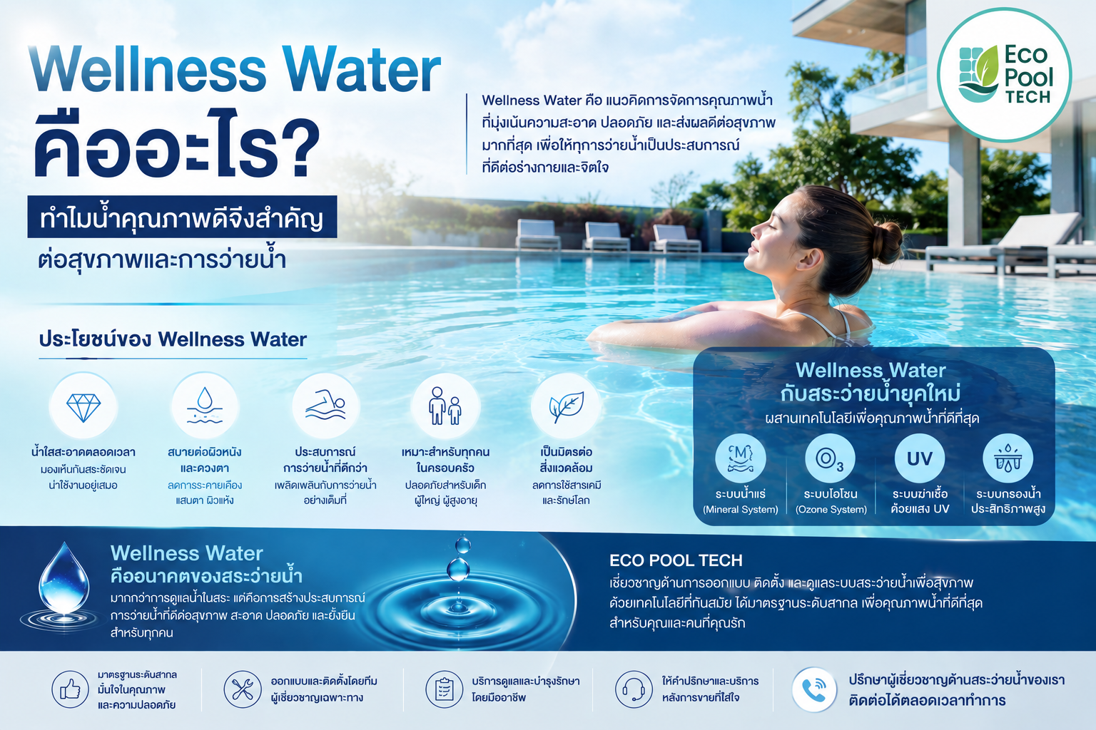 Wellness Water คืออะไร? ทำไมน้ำคุณภาพดีจึงสำคัญต่อสุขภาพและการว่ายน้ำ